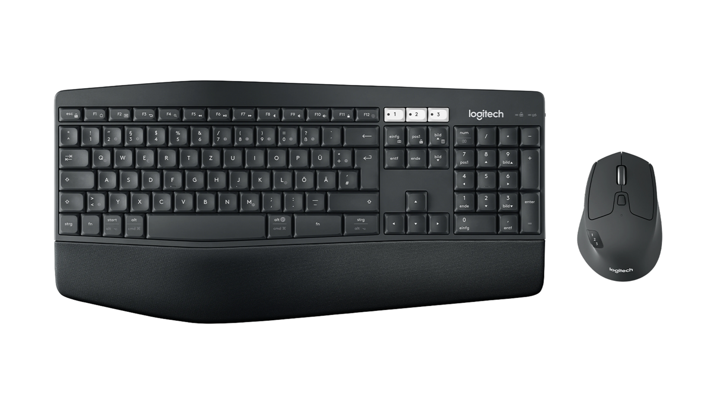 Logitech MK850 Kabellose Tastatur DE QWERTZ Bluetooth & 2.4 GHz mit Komfort-Handballenauflage