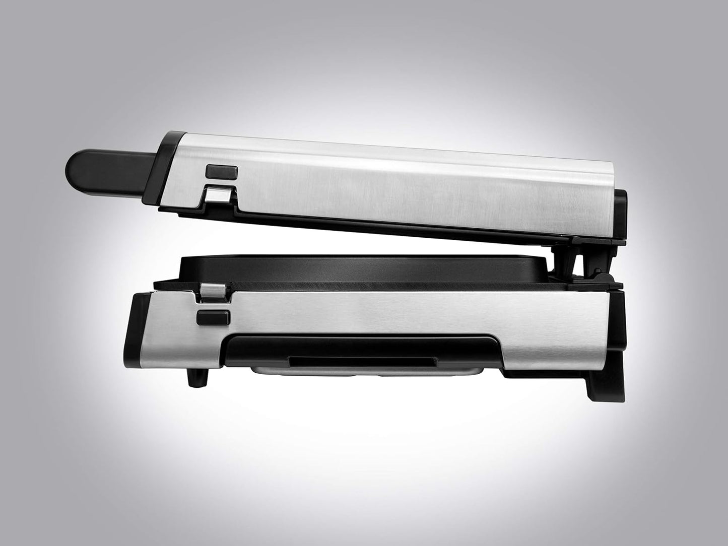 George Foreman Kontaktgrill & Panini- / Sandwichgrill [Smokeless - 87% weniger Rauch] Tischgrill (abnehmbare & spülmaschinengeeignete Grillplatten, 200°C Grilltemperatur, Edelstahlgehäuse) 28000-56