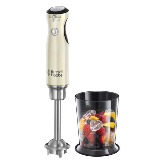 Russell Hobbs Stabmixer [Pürierstab] Retro Creme (Messbecher + Deckel, BPA-frei, spülmaschinenfest, Infinity-Mix-Technologie, für Smoothie, Suppen, Saucen, Babynahrung) Vintage Zerkleinerer