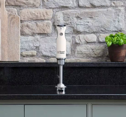 Russell Hobbs Stabmixer [Pürierstab] Retro Creme (Messbecher + Deckel, BPA-frei, spülmaschinenfest, Infinity-Mix-Technologie, für Smoothie, Suppen, Saucen, Babynahrung) Vintage Zerkleinerer