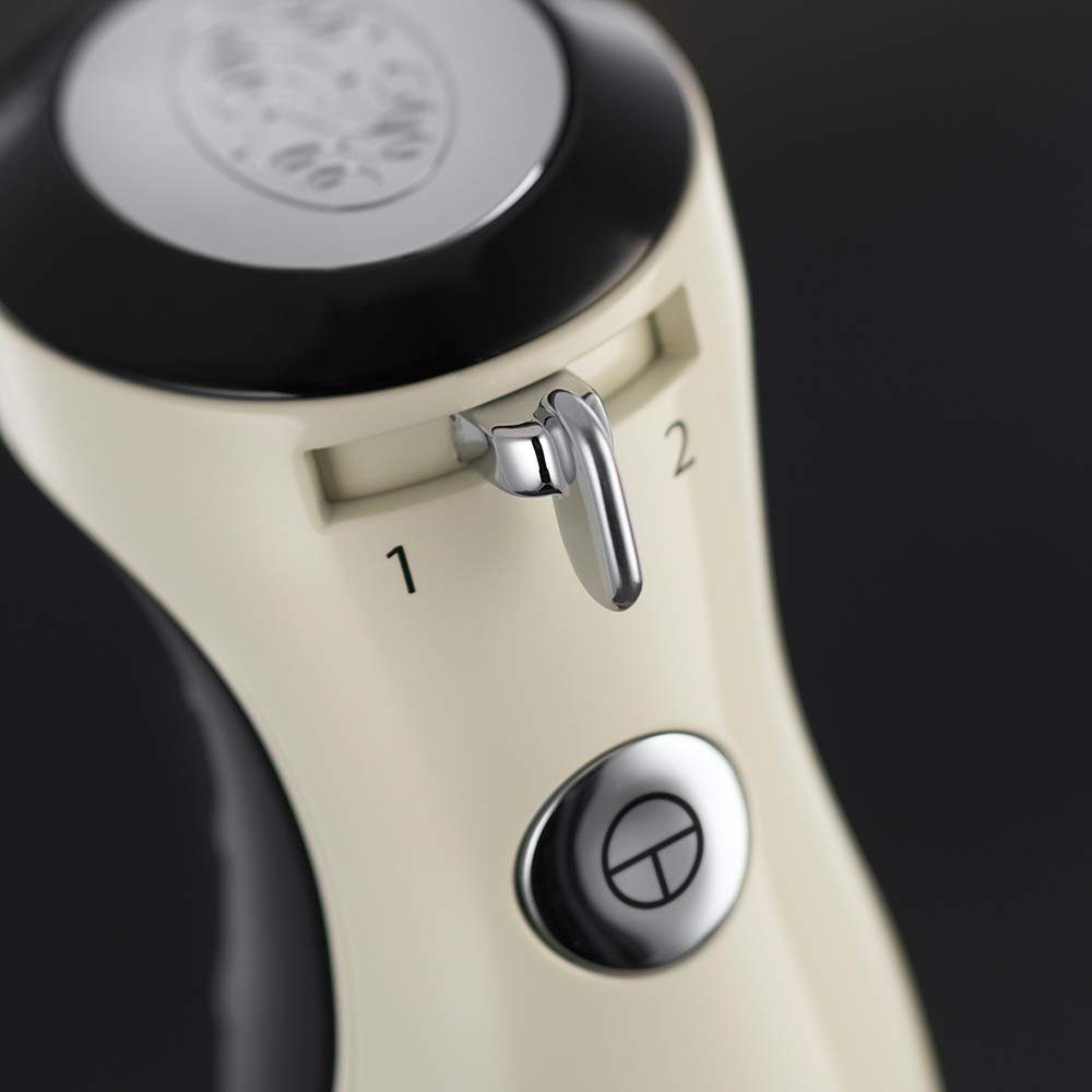 Russell Hobbs Stabmixer [Pürierstab] Retro Creme (Messbecher + Deckel, BPA-frei, spülmaschinenfest, Infinity-Mix-Technologie, für Smoothie, Suppen, Saucen, Babynahrung) Vintage Zerkleinerer
