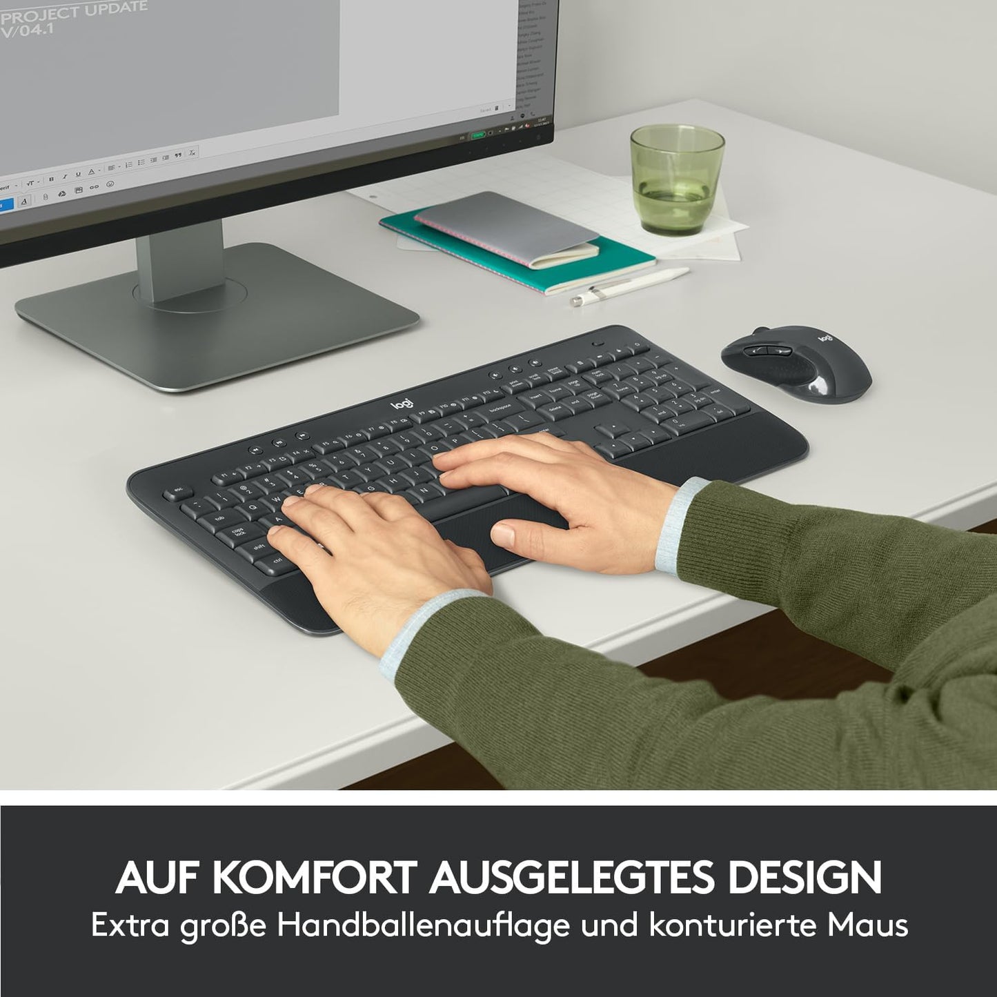 LOGITECH MK545 Advanced, Tastatur & Maus Set, kabellos, Schwarz