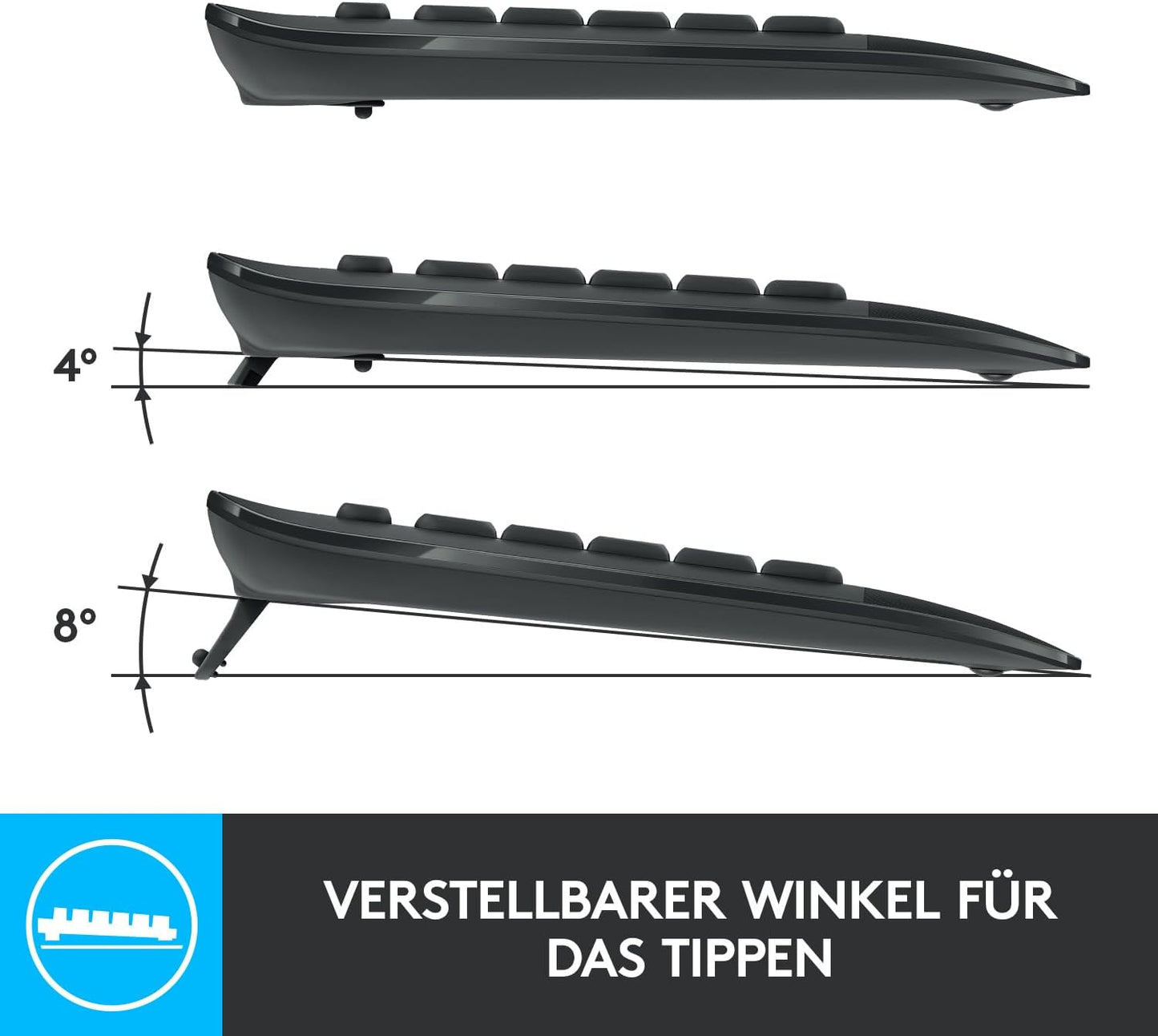 LOGITECH MK545 Advanced, Tastatur & Maus Set, kabellos, Schwarz
