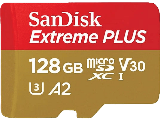 SanDisk Extreme Plus UHS-I, microSDXC Speicherkarte, 128 GB, 200 MB/s– Hochleistungsfähiger Speicher für 4K-Videos, Drohnen, Kameras & mehr