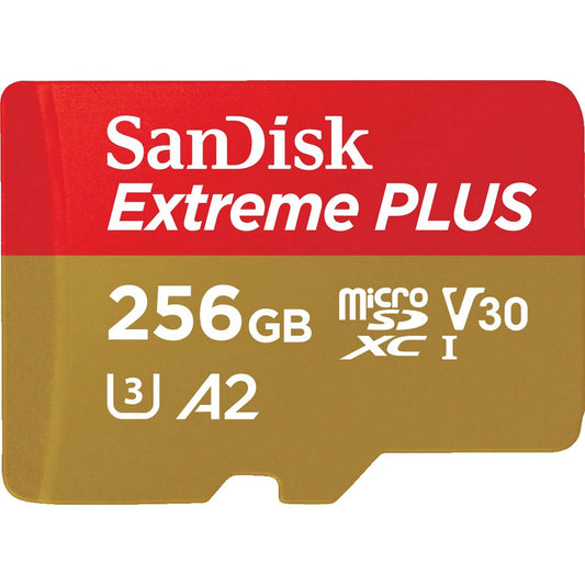 SanDisk Extreme Plus UHS-I, microSDXC Speicherkarte, 256 GB, 200 MB/s– Hochleistungsfähiger Speicher für 4K-Videos, Drohnen, Kameras & mehr