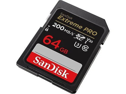 SanDisk Extreme PRO SDXC UHS-I Speicherkarte 64 GB (V30, Übertragungsgeschwindigkeit 200 MB/s, U3, 4K UHD Videos, SanDisk QuickFlow-Technologie, temperaturbeständig)