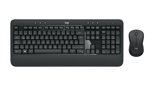 Logitech MK540 Advanced Kabellose Tastatur & Maus Combo, 2,4 GHz Unifying USB, QWERTZ, Schwarz