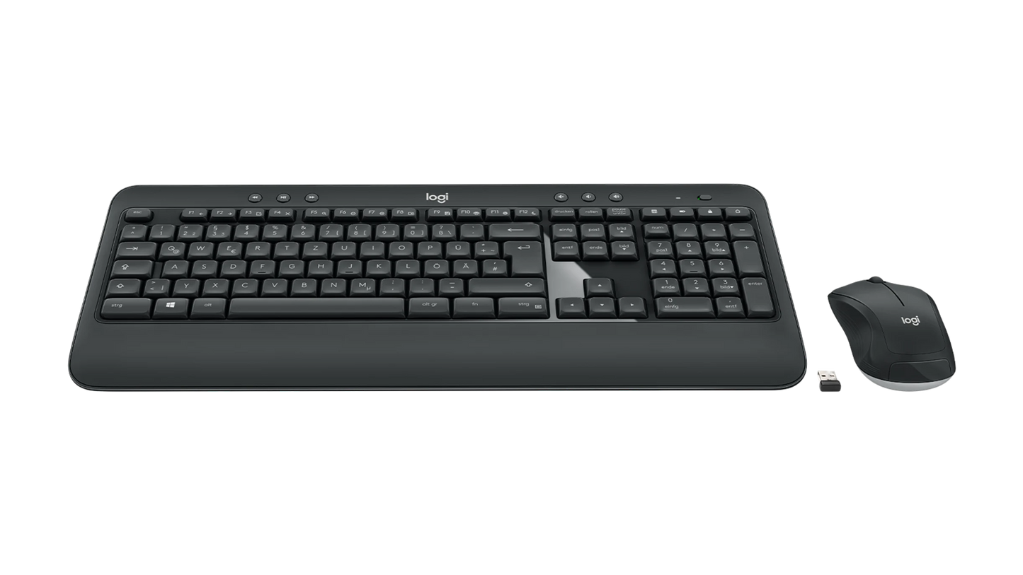 Logitech MK540 Advanced Kabellose Tastatur & Maus Combo, 2,4 GHz Unifying USB, QWERTZ, Schwarz