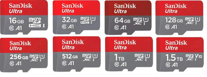 SanDisk Ultra microSD 8GB, 16GB, 32GB, 64GB, 128GB, 256GB, 512G, 1TB -Karte für Chromebook-