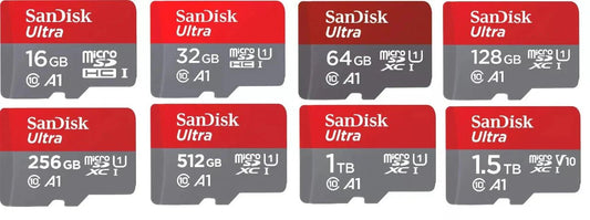 SanDisk Ultra microSD 8GB, 16GB, 32GB, 64GB, 128GB, 256GB, 512G, 1TB -Karte für Chromebook-