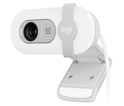 Logitech Brio 100 Full HD Webcam , Auto-Licht, integriertes Mikrofon, Abdeckblende, weiß