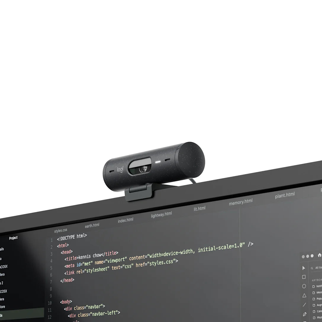 Logitech Brio 500 Full HD Webcam mit Zeigemodus, Auto-Lichtkorrektur & Doppelmikrofon, Graphit