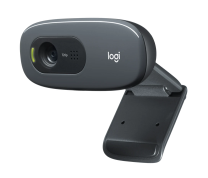 Logitech C270 Webcam, HD 720p, 60° Sichtfeld, Fester Fokus, Belichtung, Rauschfilter