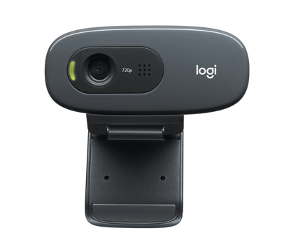Logitech C270 Webcam, HD 720p, 60° Sichtfeld, Fester Fokus, Belichtung, Rauschfilter