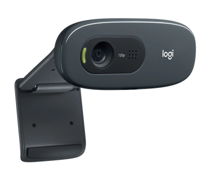 Logitech C270 Webcam, HD 720p, 60° Sichtfeld, Fester Fokus, Belichtung, Rauschfilter