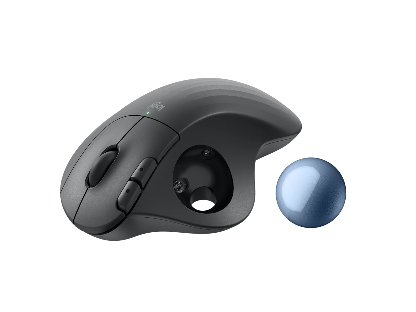 Logitech ERGO M575 For Business kabelloser Trackball – leichte Daumensteuerung, ergonomisches Design, gesichertes Logi Bolt, Bluetooth, weltweit zertifiziert, Windows/Mac/Chrome/ Linux – Grafit