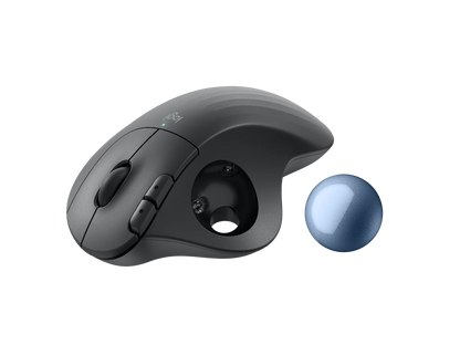 Logitech ERGO M575 For Business kabelloser Trackball – leichte Daumensteuerung, ergonomisches Design, gesichertes Logi Bolt, Bluetooth, weltweit zertifiziert, Windows/Mac/Chrome/ Linux – Grafit