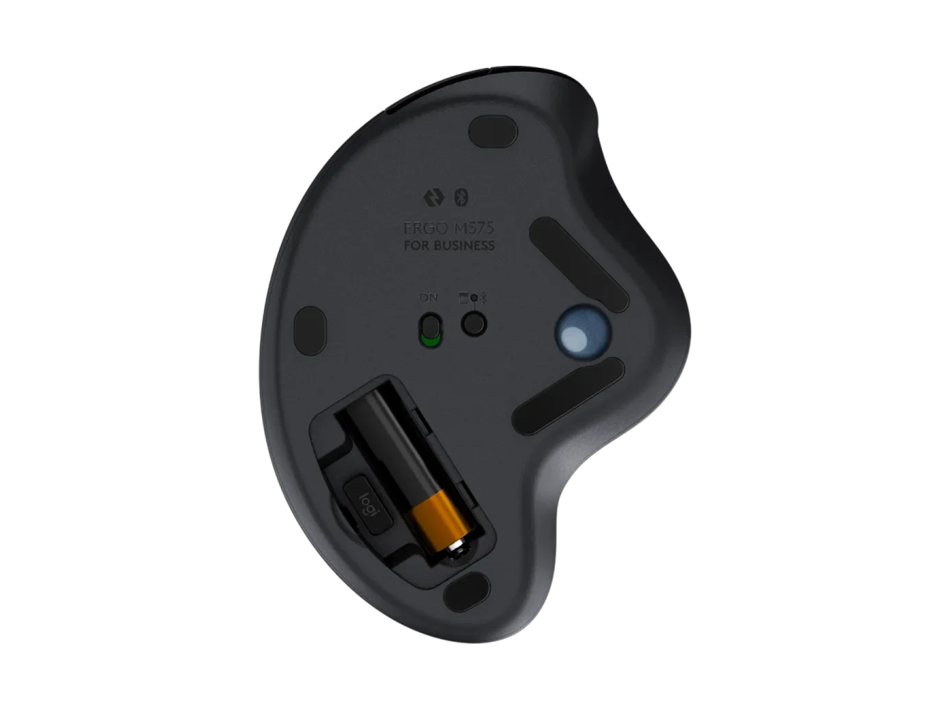 Logitech ERGO M575 For Business kabelloser Trackball – leichte Daumensteuerung, ergonomisches Design, gesichertes Logi Bolt, Bluetooth, weltweit zertifiziert, Windows/Mac/Chrome/ Linux – Grafit