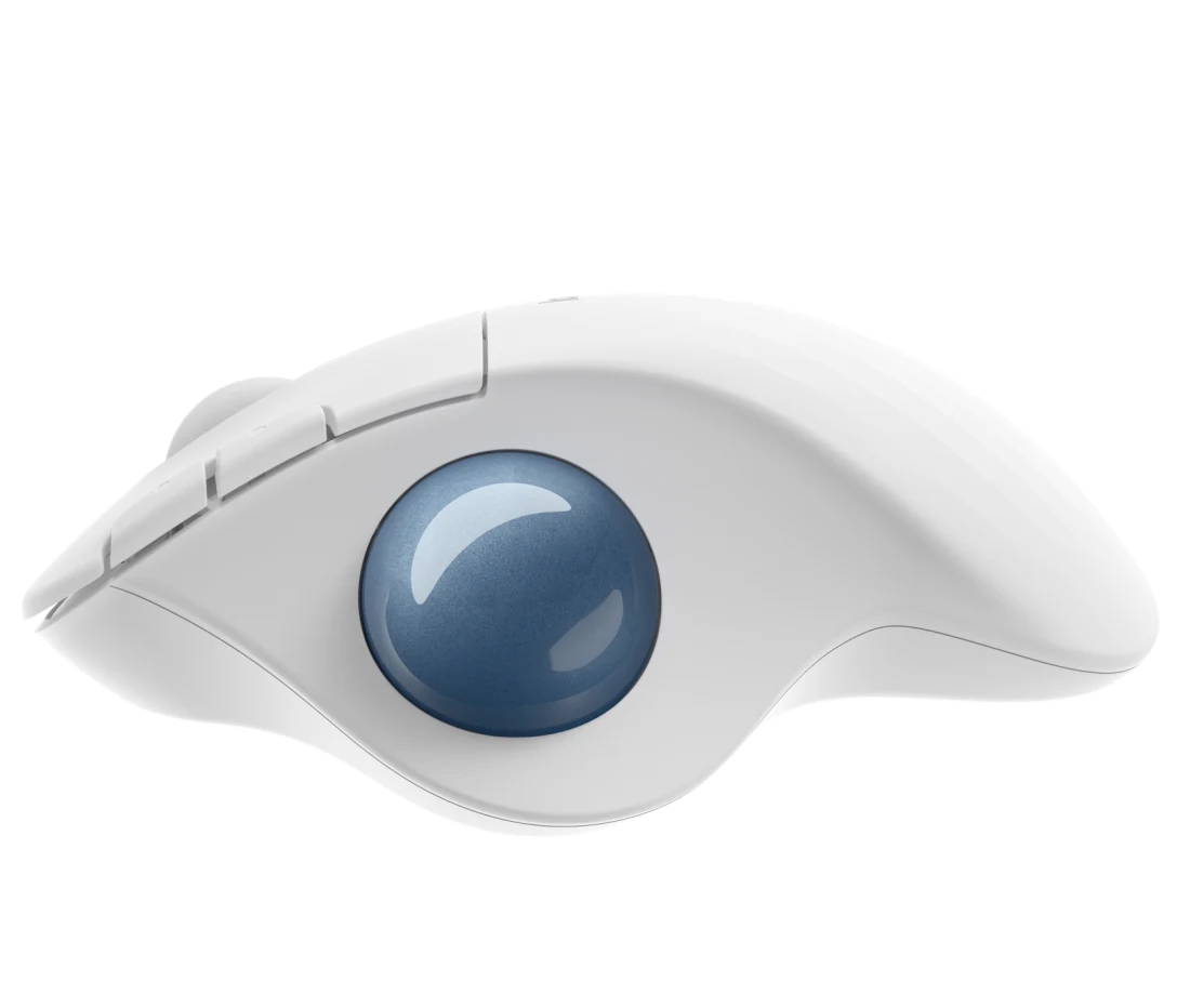 Logitech ERGO M575 Wireless Trackball Maus - Einfache Steuerung mit dem Daumen, flüssige Bewegungen, ergonomisches Design, für Windows, PC & Mac mit Bluetooth- & USB-Funktion - Weiß