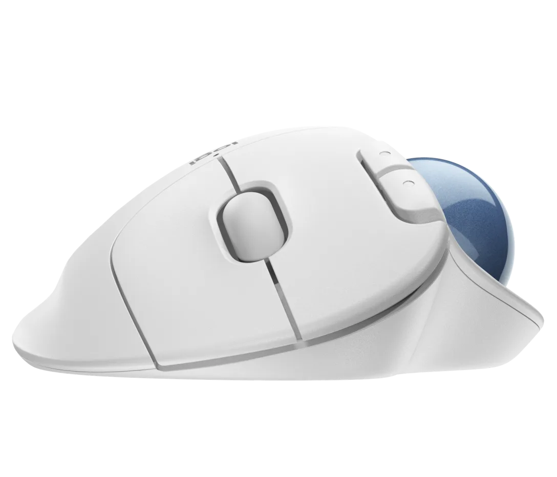 Logitech ERGO M575 Wireless Trackball Maus - Einfache Steuerung mit dem Daumen, flüssige Bewegungen, ergonomisches Design, für Windows, PC & Mac mit Bluetooth- & USB-Funktion - Weiß