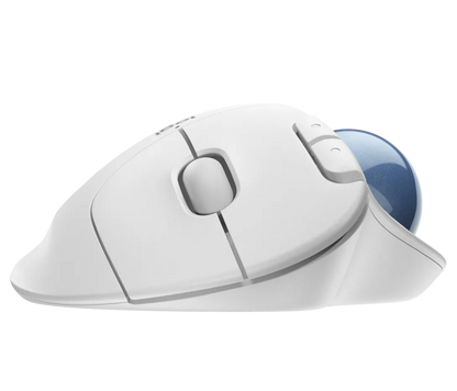 Logitech ERGO M575 Wireless Trackball Maus - Einfache Steuerung mit dem Daumen, flüssige Bewegungen, ergonomisches Design, für Windows, PC & Mac mit Bluetooth- & USB-Funktion - Weiß