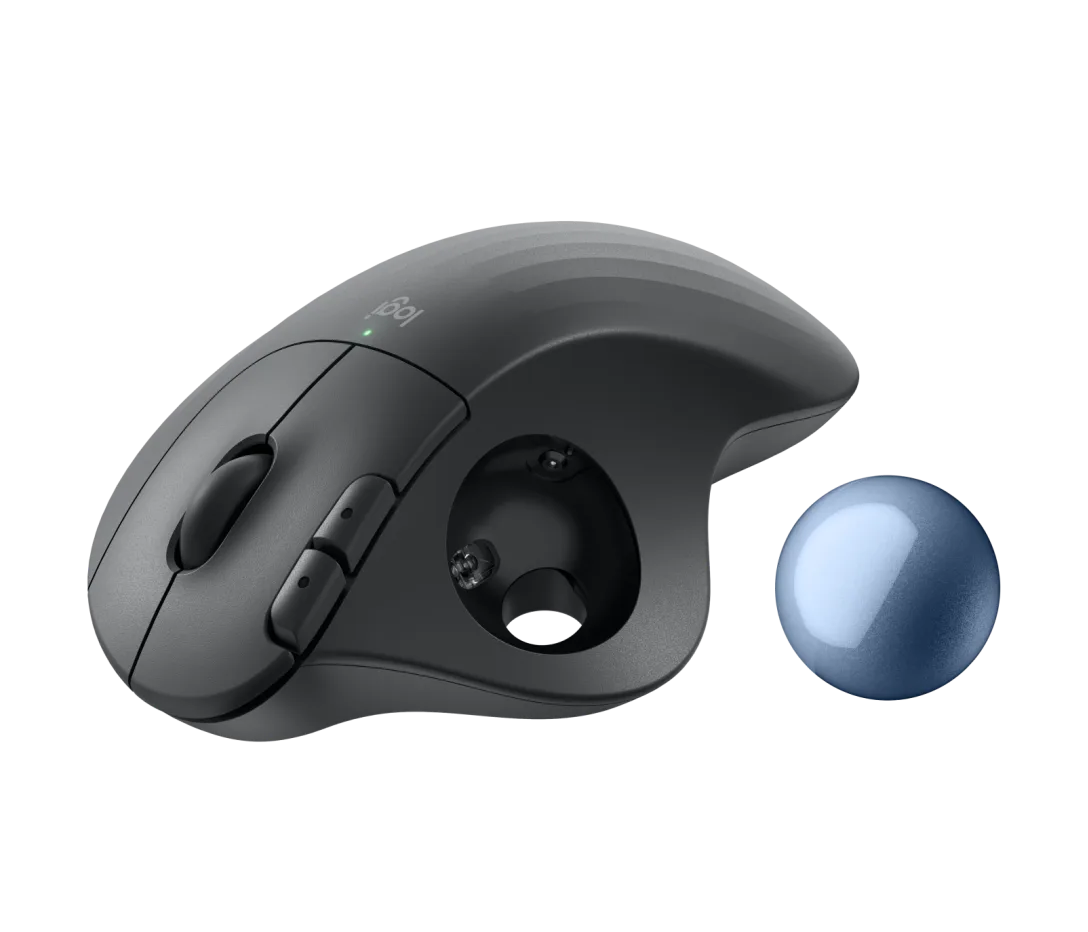 Logitech ERGO M575S Wireless Trackball Eingabe / Ausgabe Mäuse, kabellose Trackball-Mäuse mit Bluetooth und verschlüsseltem Dongle, komfortable Daumensteuerung, für PC/Mac, Schwarz