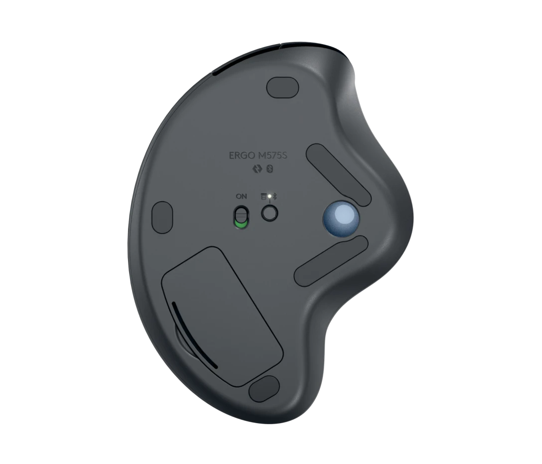 Logitech ERGO M575S Wireless Trackball Eingabe / Ausgabe Mäuse, kabellose Trackball-Mäuse mit Bluetooth und verschlüsseltem Dongle, komfortable Daumensteuerung, für PC/Mac, Schwarz