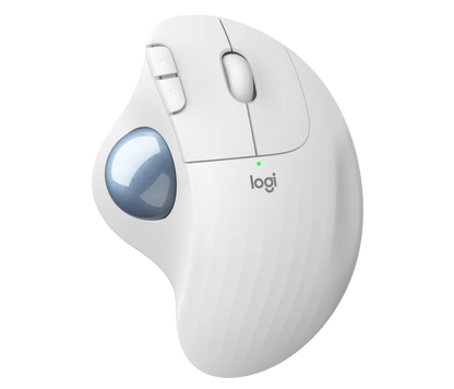 Logitech ERGO M575 Wireless Trackball Maus - Einfache Steuerung mit dem Daumen, flüssige Bewegungen, ergonomisches Design, für Windows, PC & Mac mit Bluetooth- & USB-Funktion - Weiß