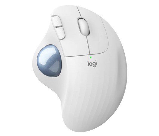 Logitech ERGO M575 Wireless Trackball Maus - Einfache Steuerung mit dem Daumen, flüssige Bewegungen, ergonomisches Design, für Windows, PC & Mac mit Bluetooth- & USB-Funktion - Weiß