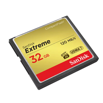SanDisk Extreme CompactFlash Speicherkarte 32 GB (Für DSLR-Kameras, UDMA7, Schreiben mit 85 MB/s, Übertragen mit 120 MB/s, VPG-20 für Full-HD-Video)