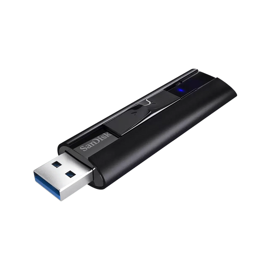 SanDisk Extreme PRO USB 3.2 Solid State Flash-Laufwerk 128 GB (Lesen mit 420 MB/s, Schreiben mit 380 MB/s, Passwortschutz, robustes Gehäuse, RescuePRO Deluxe Software), Schwarz