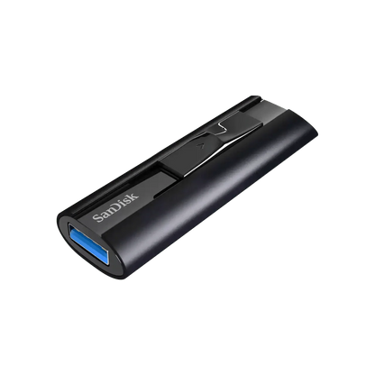 SanDisk Extreme PRO USB 3.2 Solid State Flash-Laufwerk 128 GB (Lesen mit 420 MB/s, Schreiben mit 380 MB/s, Passwortschutz, robustes Gehäuse, RescuePRO Deluxe Software), Schwarz