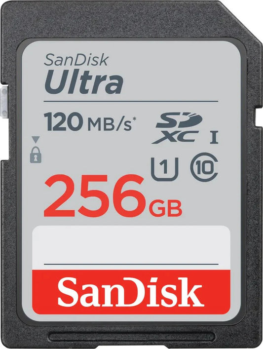 SanDisk Ultra 256GB SDXC Memory Card, Up to 120 MB/s, Class 10, UHS-I, V10