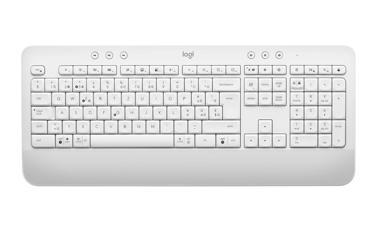Logitech Signature K650 Comfort kabellose Tastatur +Handballenauflage Schweizer ergonomische Tastatur