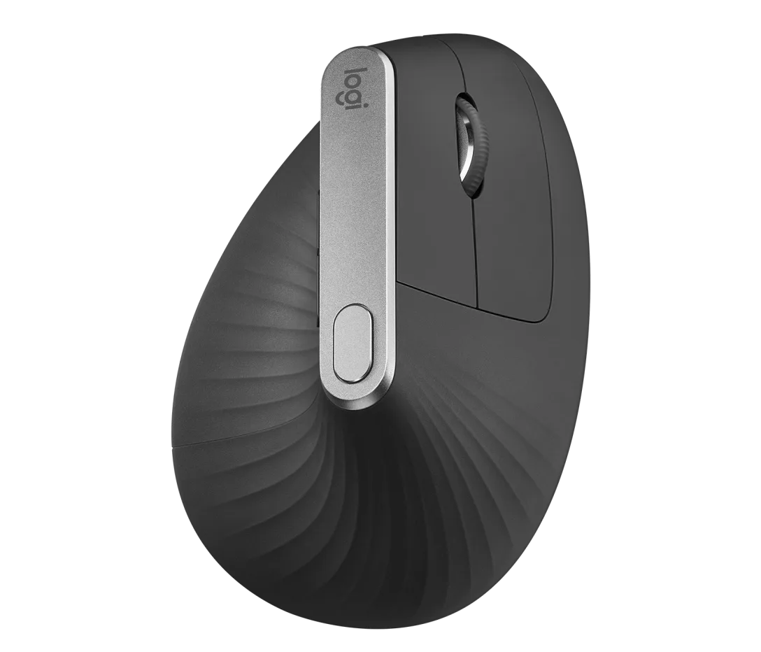 Logitech MX Vertical – Ergonomische Wireless-Maus, Multi-Device, Bluetooth & USB, 4000 DPI, Wiederaufladbar – Graphit