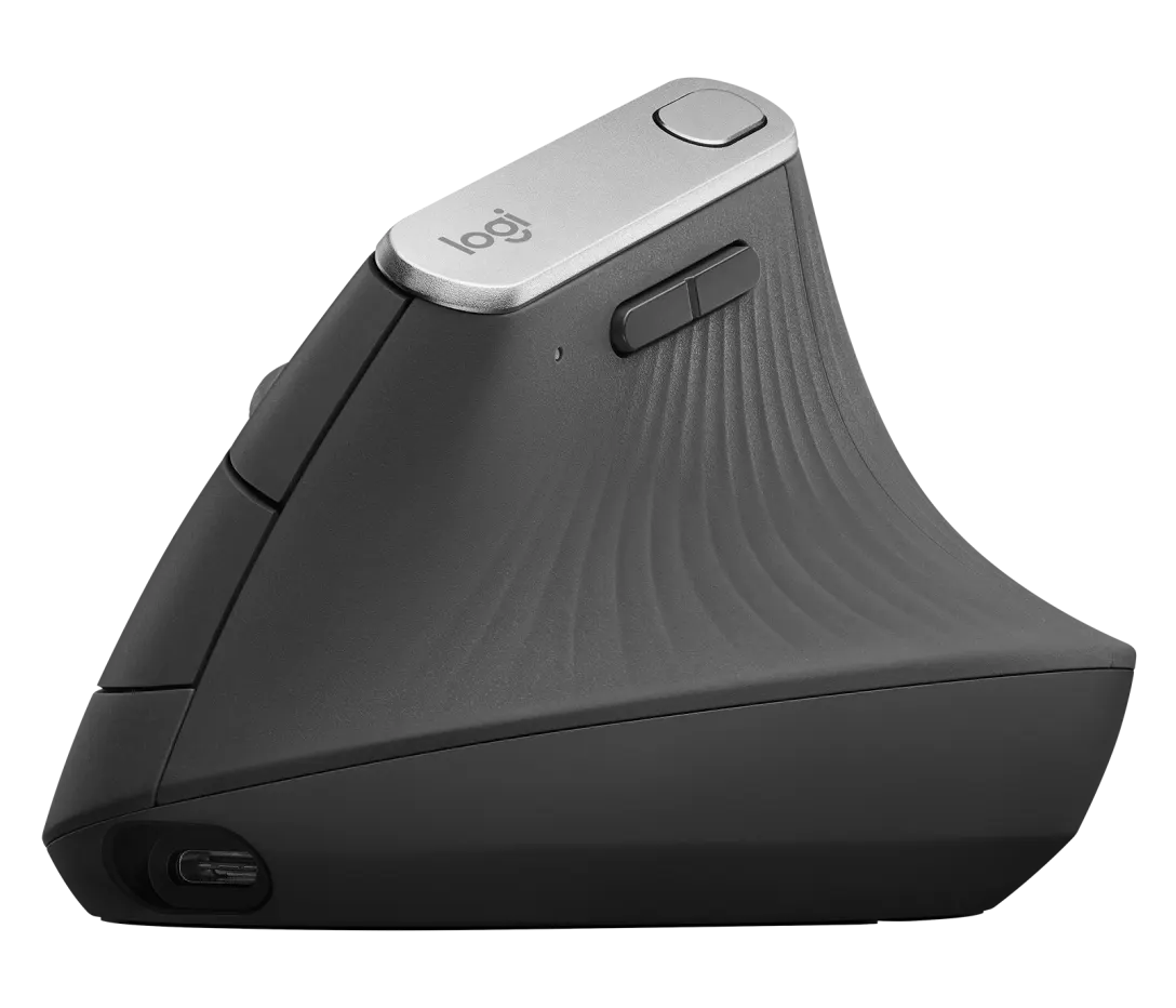 Logitech MX Vertical – Ergonomische Wireless-Maus, Multi-Device, Bluetooth & USB, 4000 DPI, Wiederaufladbar – Graphit