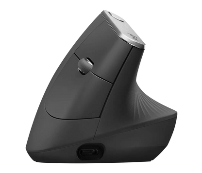 Logitech MX Vertical – Ergonomische Wireless-Maus, Multi-Device, Bluetooth & USB, 4000 DPI, Wiederaufladbar – Graphit