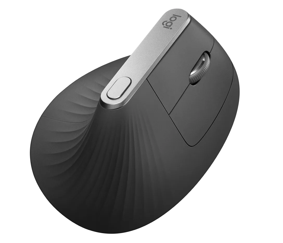 Logitech MX Vertical – Ergonomische Wireless-Maus, Multi-Device, Bluetooth & USB, 4000 DPI, Wiederaufladbar – Graphit