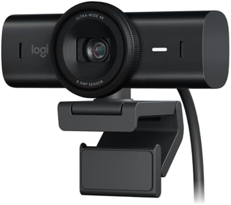 Logitech MX Brio 4K Ultra HD  Webcam mit Dual-Mikrofonen, Autofokus-Show Mode, schwarz Full HD-Webcam