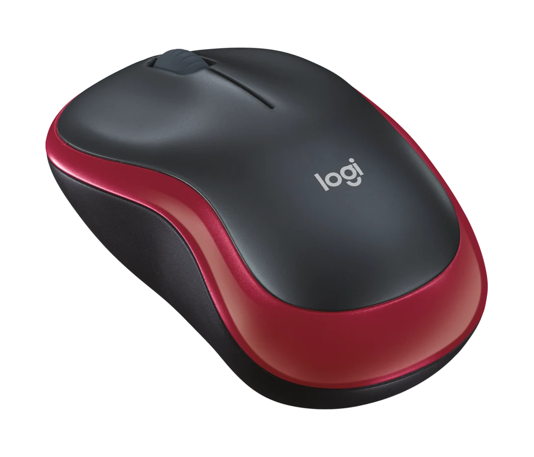 Logitech M185 Kabellose Maus 2,4 GHz mit USB Nano Empfänger 1000 DPI Maus, Rot - Bestartikel-Shop