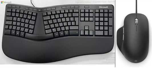 Microsoft Ergonomic Desktop, Tastatur-Maus-Set, USB Anschluss Schweizer QWERTZ