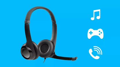 Logitech H390 Kopfhörer & Mikrofon Stereo-Headset, Logitech H390 USB Headset NEU