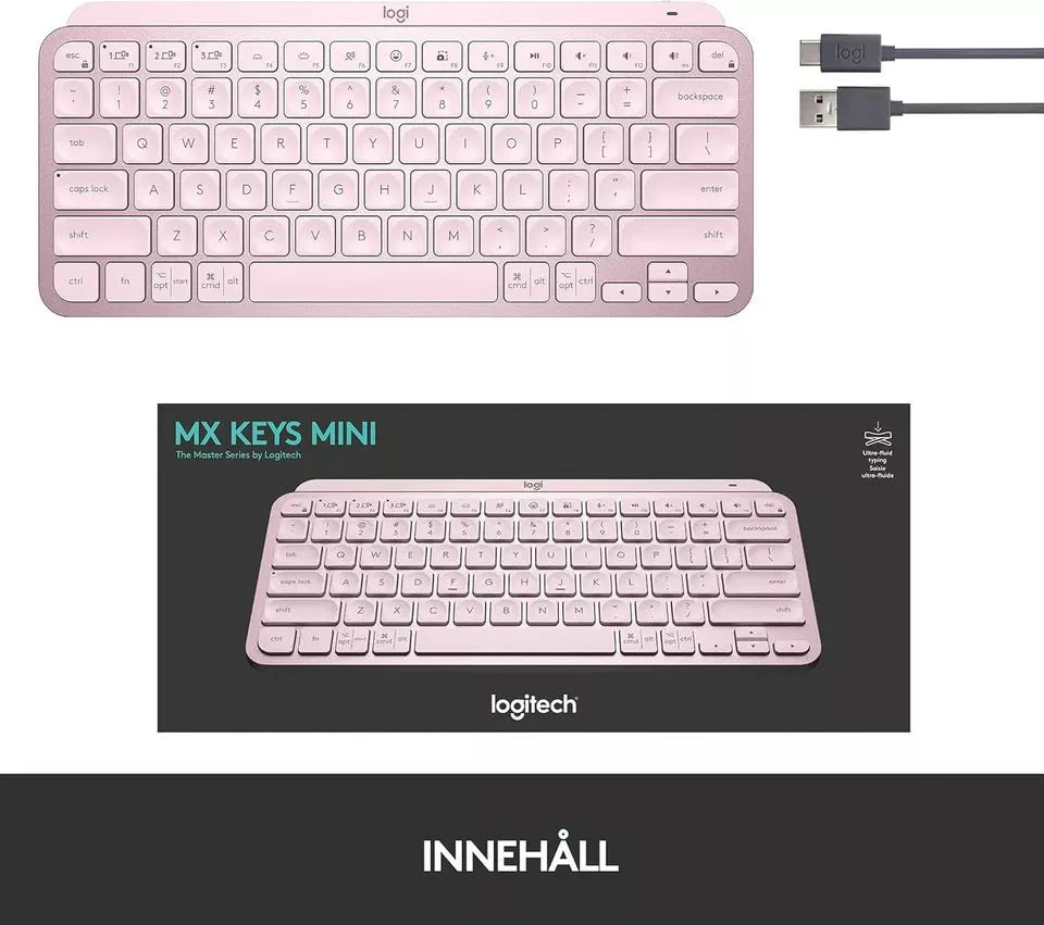 Logitech MX Keys Mini Kabellose Tastatur Bluetooth, QWERTY-Nordic 920-010494 NEU